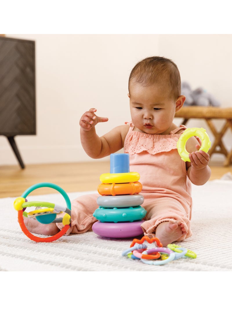 infantino صندوق الفرح مع جرس الصخور وحلقات الربط (مناسب من الولادة) - Image 5