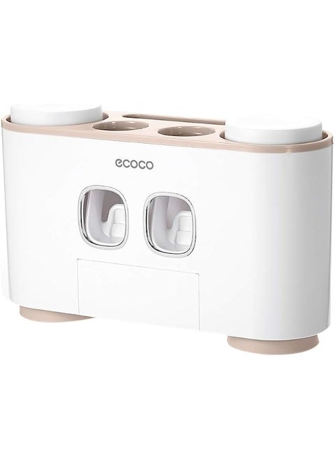 Multifunctional Practical Automatic Toothpaste Dispenser Toothbrush Holder Set Toothbrush & Toothpaste Storage Rack with 4 Cups Home Bathroom Accessories