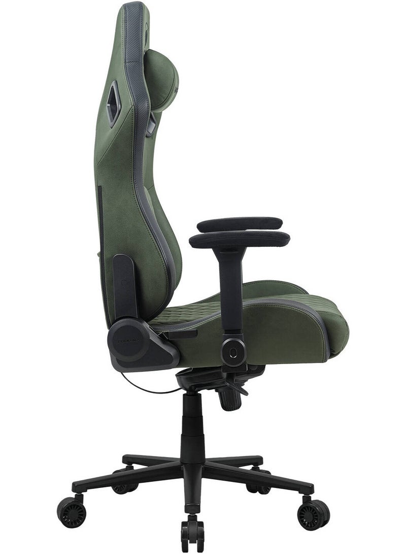 Cougar Defensor S Gaming Chair – Ergonomic 4D Armrests, PushBack Lumbar Support, Magnetic Memory Foam Neck Pillow, High-Density Molded Foam, Leather-Like Upholstery, Recline 90°–155°, Steel Base, Adjustable Tilt & Class-4 Gas Lift, Army Green | 3MDSFGEB.0001 - Image 4