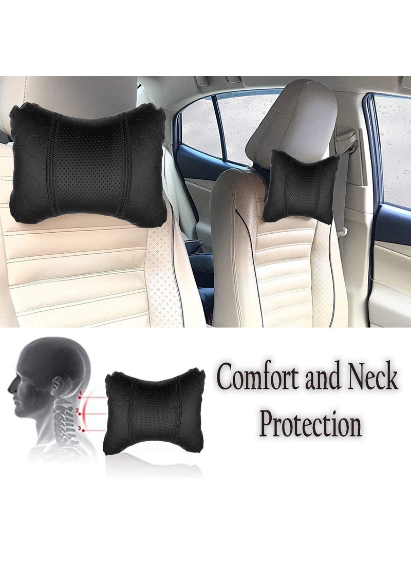 Adroitz Adroitz Black Car Seat Neck Rest Cushion Pillow in Football PrintSet of 2 for Micra Active_PR367  - Image 4