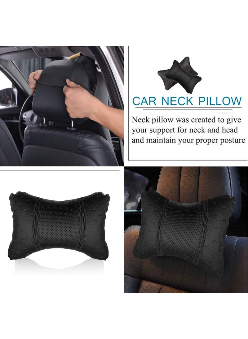 Adroitz Adroitz Black Car Seat Neck Rest Cushion Pillow in Football PrintSet of 2 for Micra Active_PR367  - Image 5