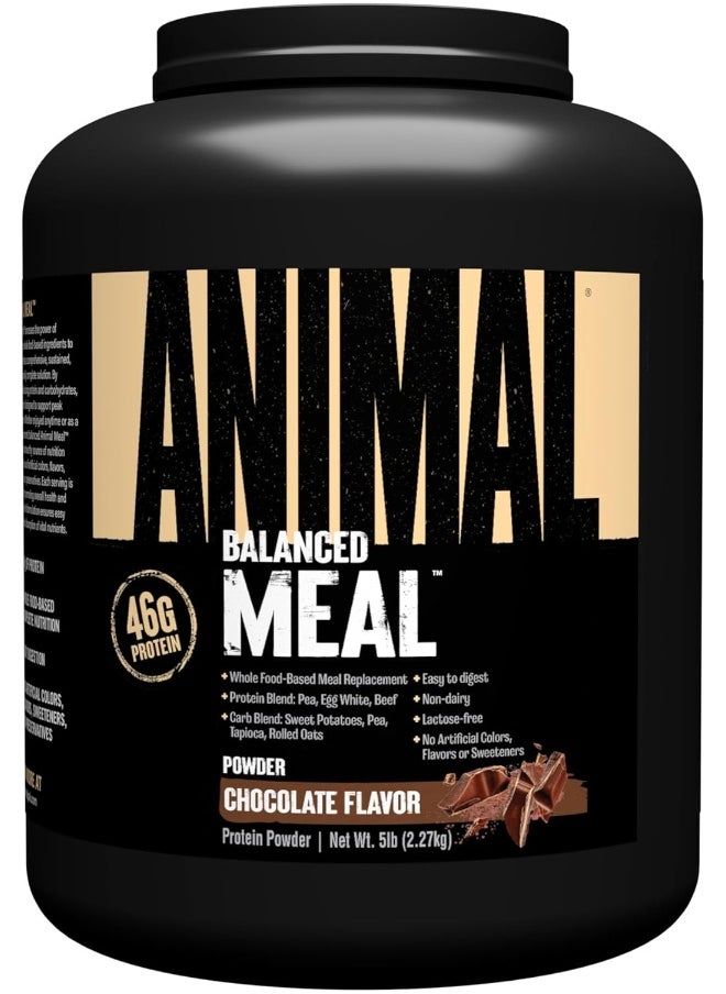 ANIMAL Meal - All Natural High Calorie Meal Shake - Egg Whites, Beef Protein, Pea Protein, Chocolate, 5 Pound  - Image 1