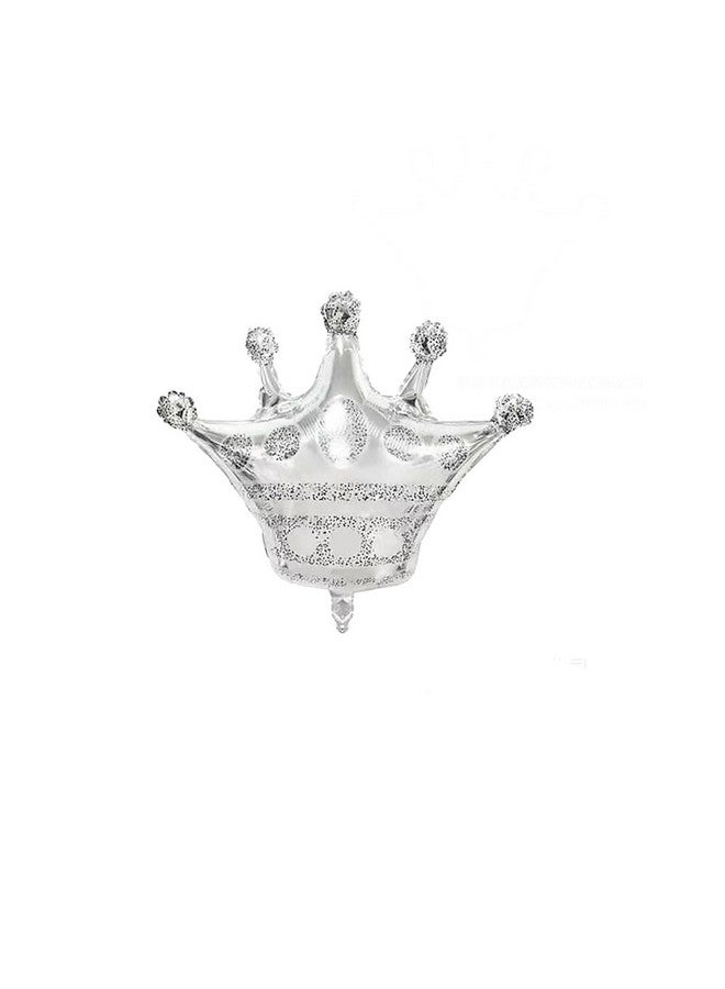 LYK 8PCS Silver Crown Foil Balloons with Two Size Crown Shaped Foil Mylar Balloons for Baby Shower Kids' Girls Wedding Birthday Party Decorations - Image 4