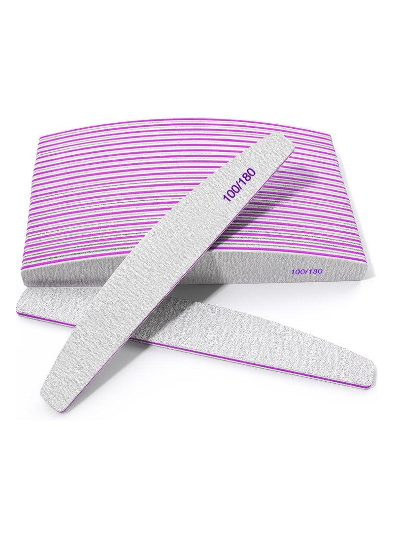 Globalstar Professional Nail Files - 25 Pack Double-Sided 100/180 Grit Emery Boards - Image 1