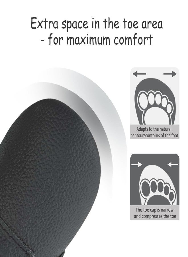 mepiq Toddler Moccasins Baby Shoes with Suede Sole, Soft Leather Anti Slip Crib Walking Baby Shoes Suitable for Indoor First Walking Black 0-6Months - Image 4