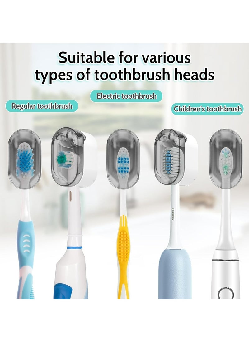 Oasisgalore 4 Pack Toothbrush Covers for Household Travel & Kids, Grey  - Image 3
