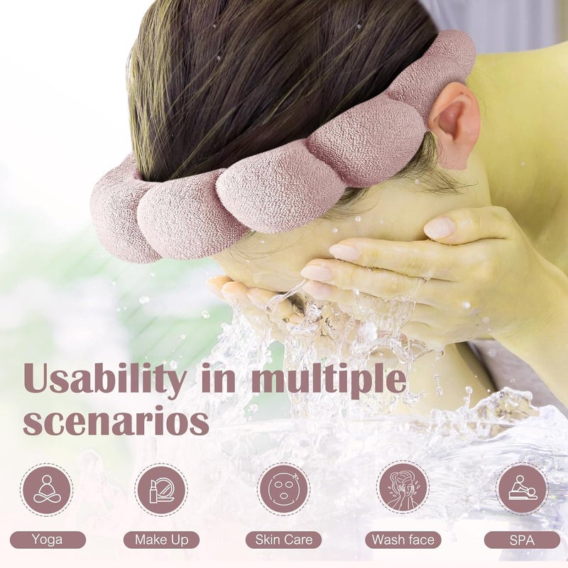 Ztomine Store Spa Headbands for Washing Face or Facial, Set of 2 Skincare Headbands, Terry Cloth Headband Wash Combo Pack - Puffy Makeup Washing, Mask, Skin Treatment - Image 2