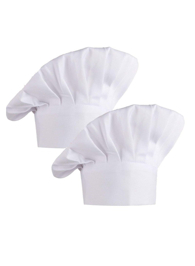 2 Pack Adjustable Breathable Cotton Chef Hats for Kitchen Restaurant Hotel Cooking - Image 1