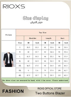 RIOXS Men's Formal Long Sleeve Blazer Jacket, Two Buttons Slimming Casual Blazer Coat With Two Side Pockets, Men's Blazer Suit For Business Wedding Prom Dinner  - Image 5