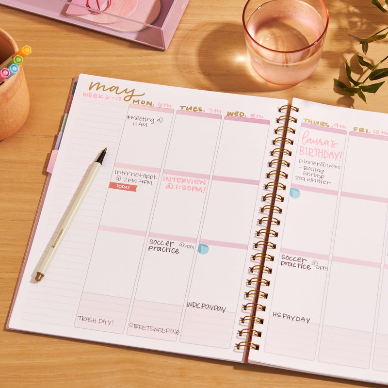 Erin Condren Inspired by Erin Condren Large Undated Planner, 12-Month Customizable Weekly and Monthly Layout, 9" x 11" Size, Premium 100gsm Paper, Includes Stickers and Pocket Folder - Image 4