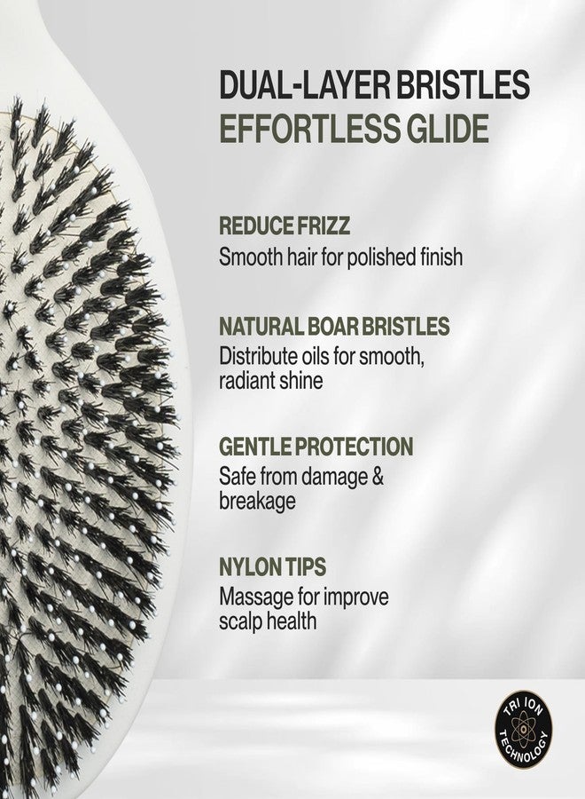 COCCO Aura Brush Set, Ceramic Paddle & Round Hairbrushes for Women, Blow-Drying & Frizz Control, Tourmaline Bristles, Ergonomic Grip, Full Styling Set (White) - Image 3