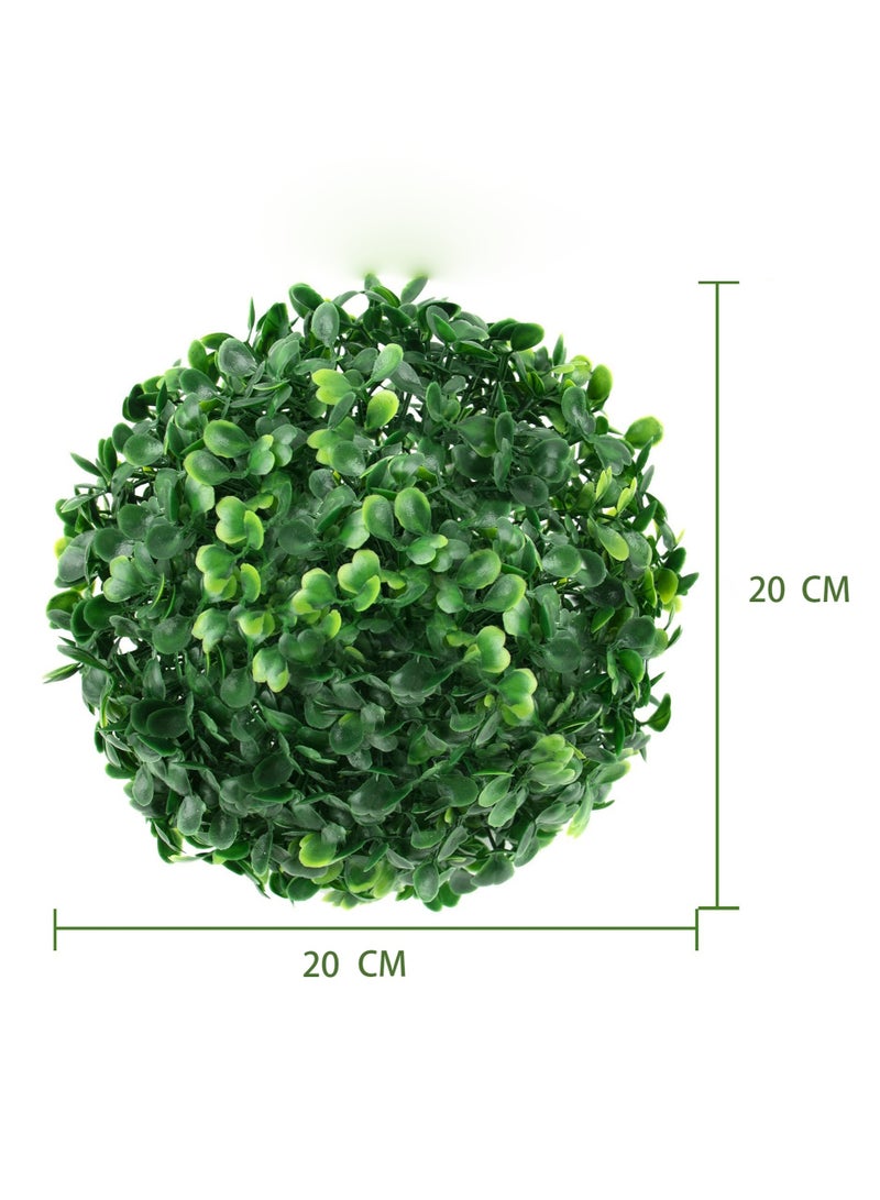 SOLARAE Artificial Boxwood Topiary Ball, 2 Pcs 20 CM Boxwood Plant Green Ball, for Table Decoration, Garden Wedding Decor - Image 2