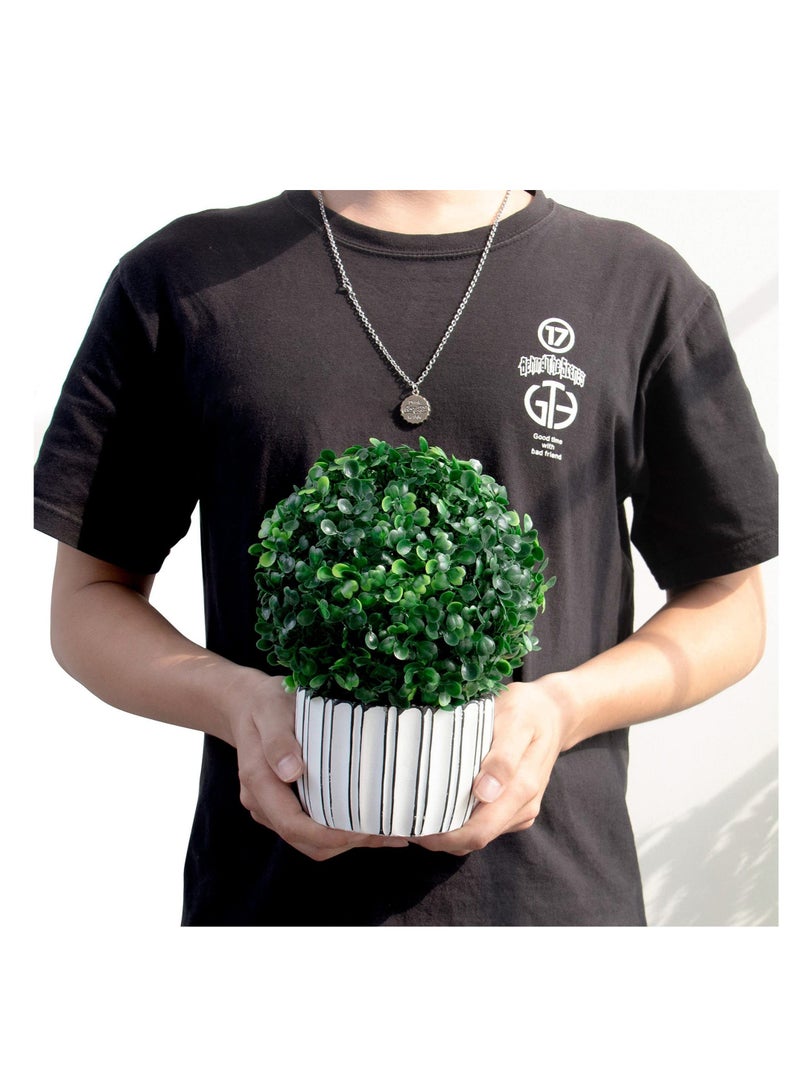 SOLARAE Artificial Boxwood Topiary Ball, 2 Pcs 20 CM Boxwood Plant Green Ball, for Table Decoration, Garden Wedding Decor - Image 4