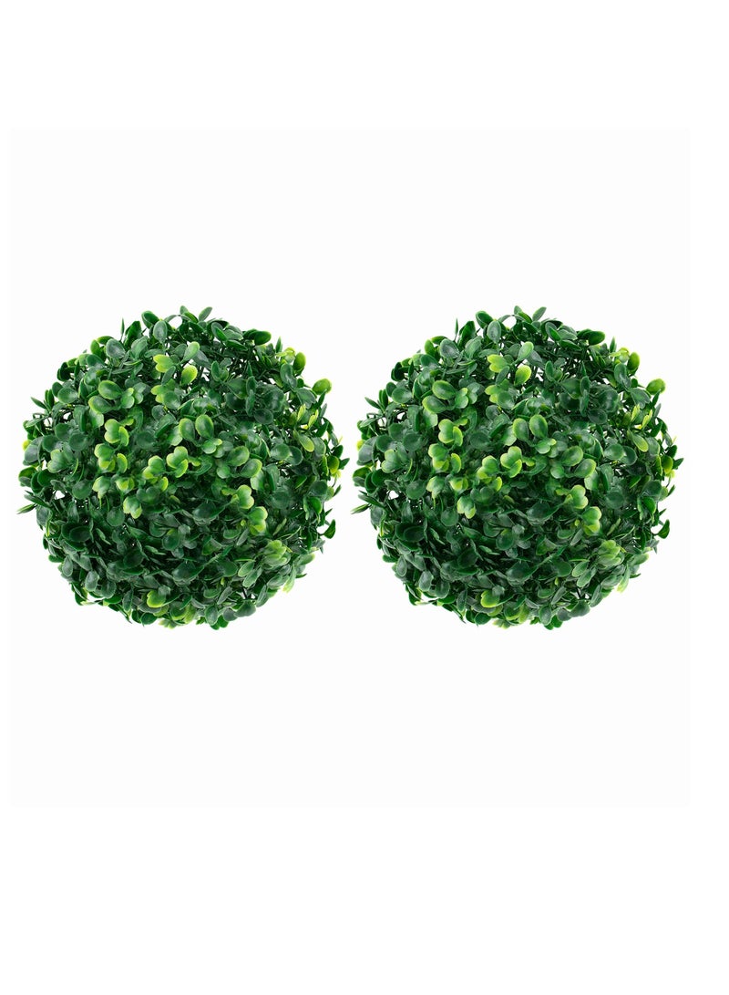 SOLARAE Artificial Boxwood Topiary Ball, 2 Pcs 20 CM Boxwood Plant Green Ball, for Table Decoration, Garden Wedding Decor - Image 1
