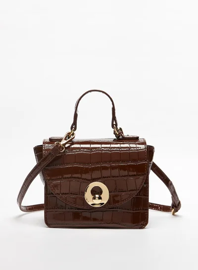 Flora Bella Textured Crossbody Bag with Flap Closure