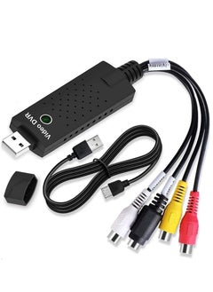 USB Video Capture Card for VHS Mini DV Hi8 DVD to Digital Converter Compatible with Mac PC Windows Android
