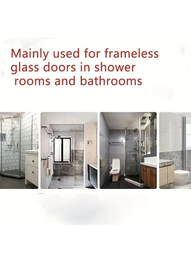 Stainless Steel 90 Degree Bathroom Door Clip Silvery Glass Hinge Shower Room Accessory - Image 2