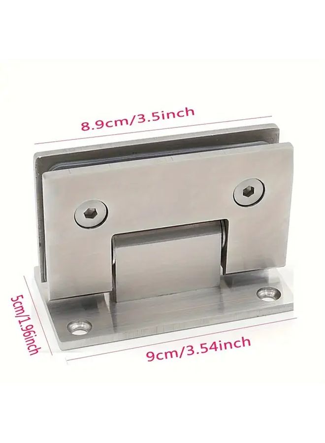 Stainless Steel 90 Degree Bathroom Door Clip Silvery Glass Hinge Shower Room Accessory - Image 3