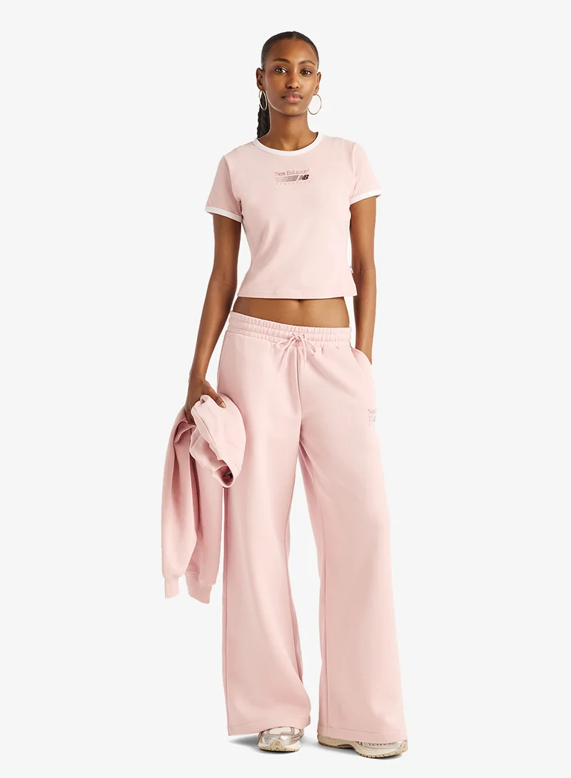 New Balance PINK CHALK (PHK) Trackside Ringer T-Shirt for Women | Best Price UAE