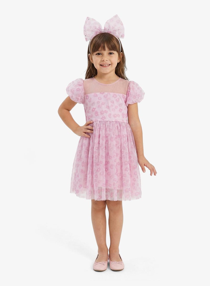Pinata Floral Print Puff Sleeve Occasional Dress - Image 1