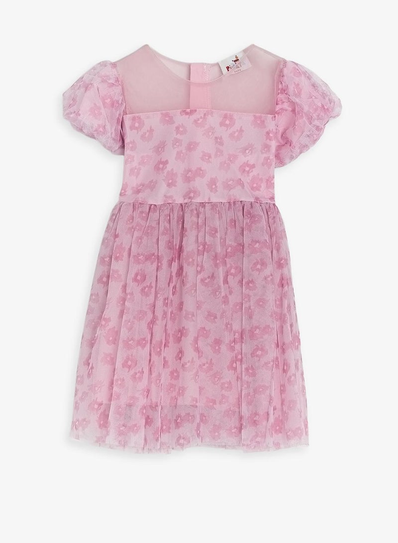 Pinata Floral Print Puff Sleeve Occasional Dress - Image 3