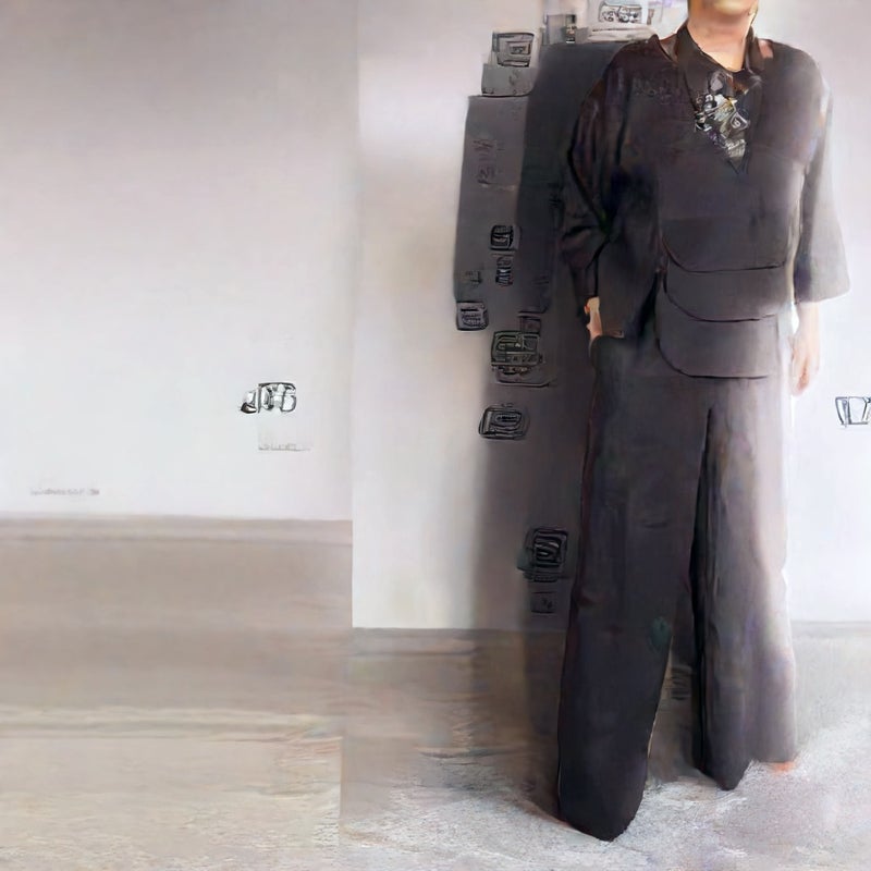 Satin Round Neck Layered Top Wide Leg Pants Set - Image 1
