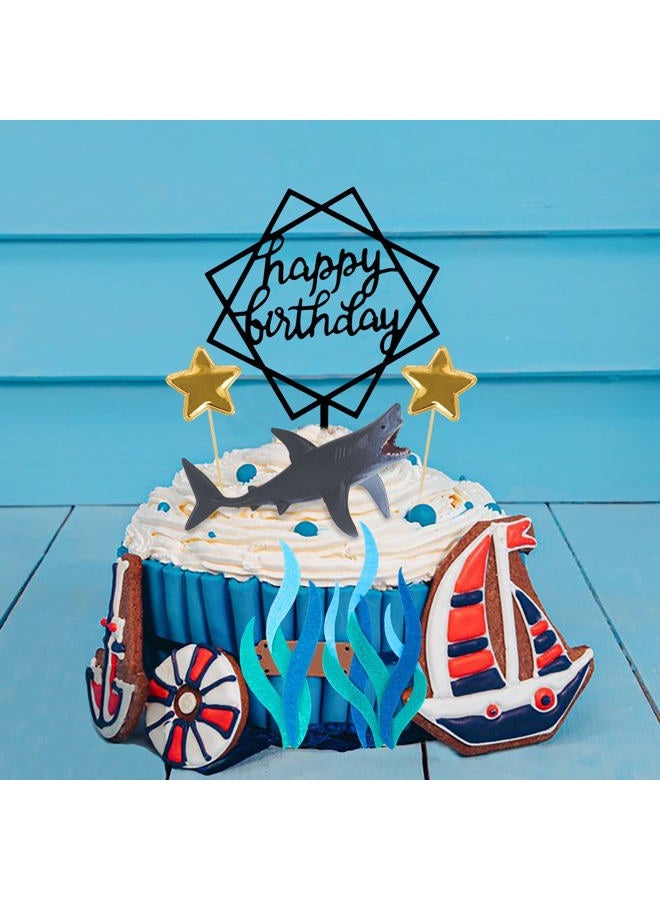 BANBALLON 9 Pack Shark Cake Topper Shark Figurines Decoration for Kids Baby Shower Ocean Theme Birthday Party - Image 5