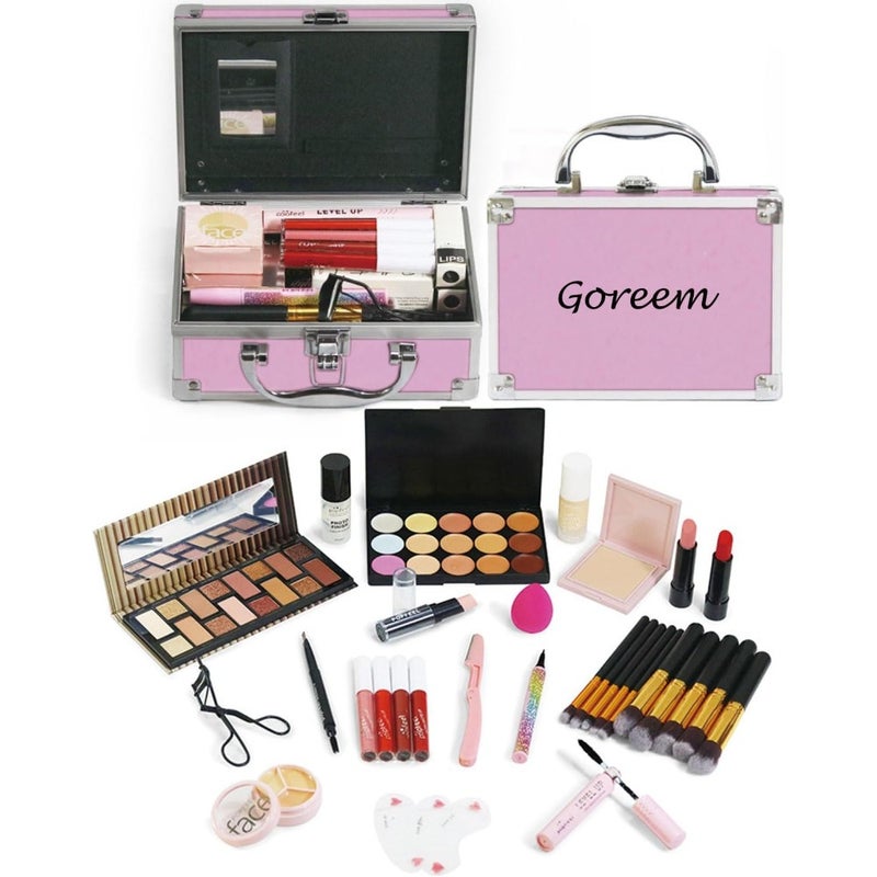 TT Makeup and makeup plate set combination, Amultifunctional makeup set- eye shadow plate, lip gloss, lipstick, concealer, powder blusher, eyeliner pencil eyebrows TT - Image 1
