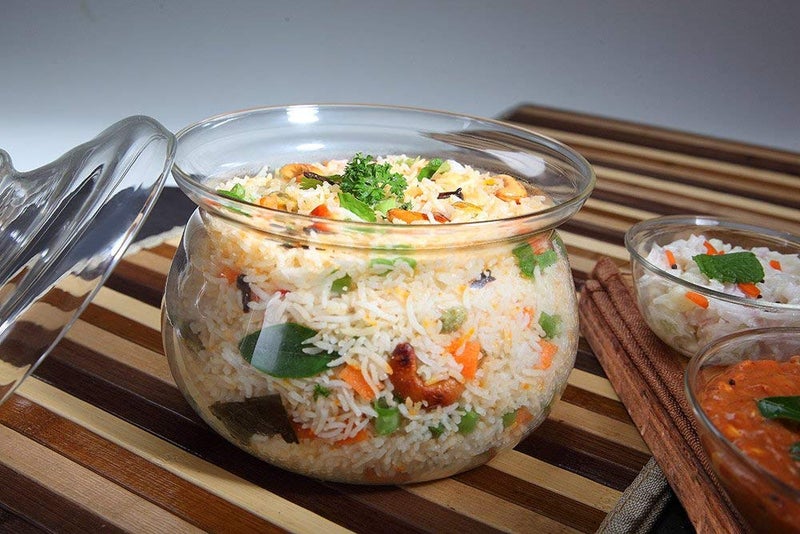 VERTIS Borosilicate Glass Casserole with Glass Lid 2L Transparent Set of 1 Casseorle with Lid - Image 1