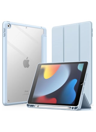 Case for iPad 9th Generation (10.2-Inch) (9th/8th/7th Generation, 2021/2020/2019) with Pencil Holder, Clear Transparent Back Shell Slim Stand Shockproof Tablet Cover, (Light Blue) - pzsku/Z5DF40AB8B69461DC2082Z/45/_/1739958381/9e6a6390-1f16-4bd9-ae5c-a7af793ceffa