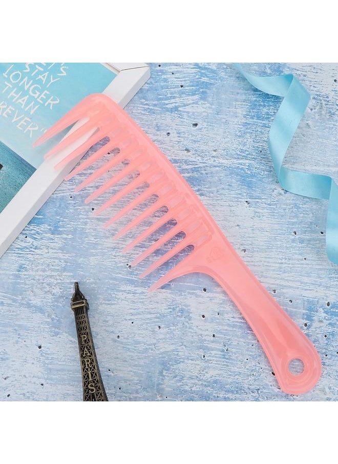 Thoraya Single Row Tooth Hair Massage Comb with Handle Beauty Tools for Dry Wet Curly(Pink)  - Image 3