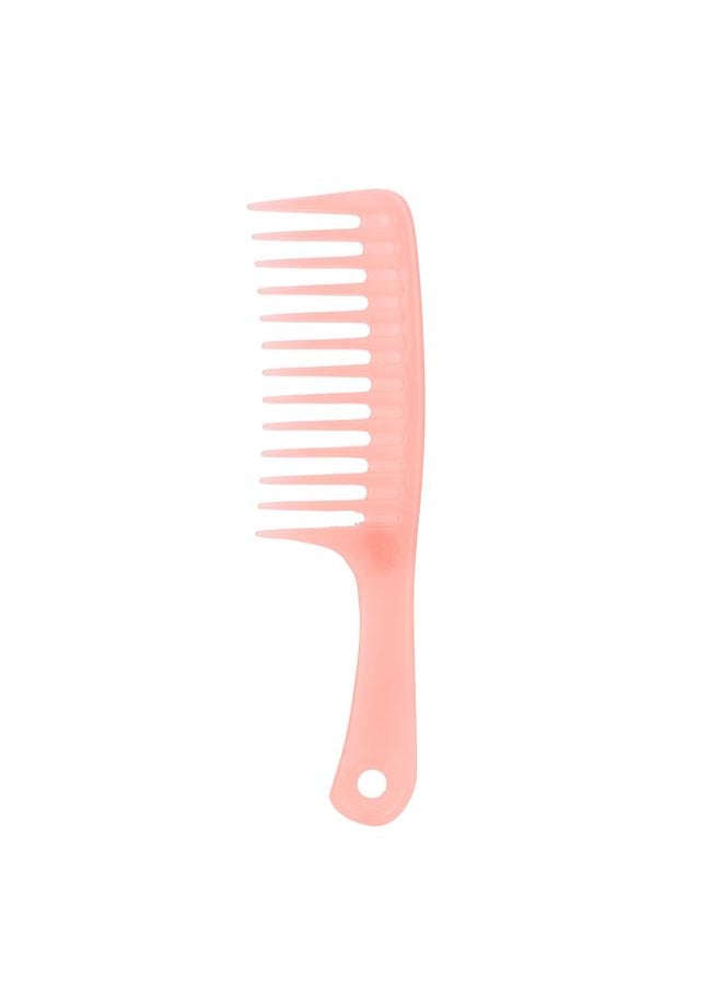 Thoraya Single Row Tooth Hair Massage Comb with Handle Beauty Tools for Dry Wet Curly(Pink)  - Image 1