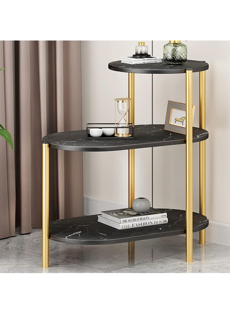 DubaiGallery خزانة جانبية للأريكة طاولة قهوة صغيرة منزلية أرجل معدنية طاولة جانبية بجانب السرير رف متعدد الطبقات - Image 1