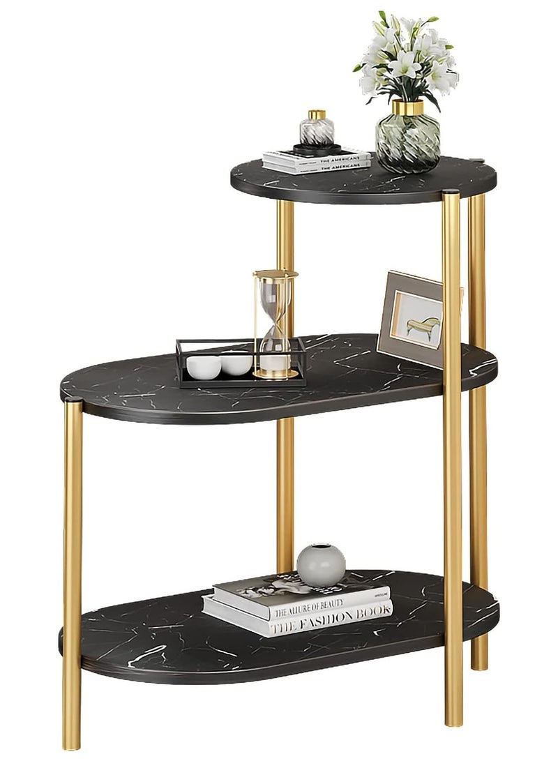 DubaiGallery خزانة جانبية للأريكة طاولة قهوة صغيرة منزلية أرجل معدنية طاولة جانبية بجانب السرير رف متعدد الطبقات - Image 2