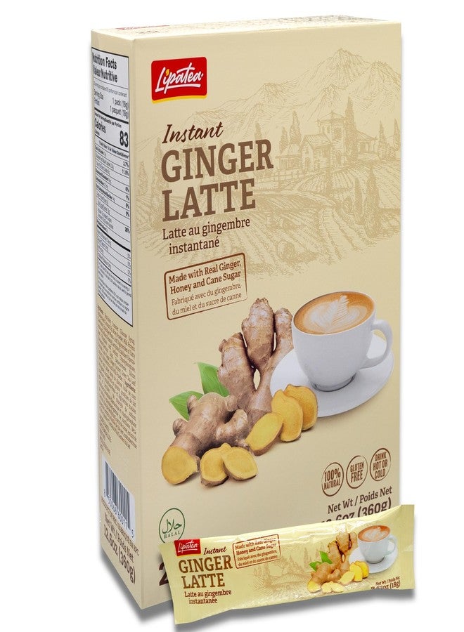 Lipatea Instant Ginger Latte, Made with Real Ginger, Honey, and Cane Sugar, Caffeine-Free, Gluten-Free, 100% Natural (Pack of 1) - Image 1
