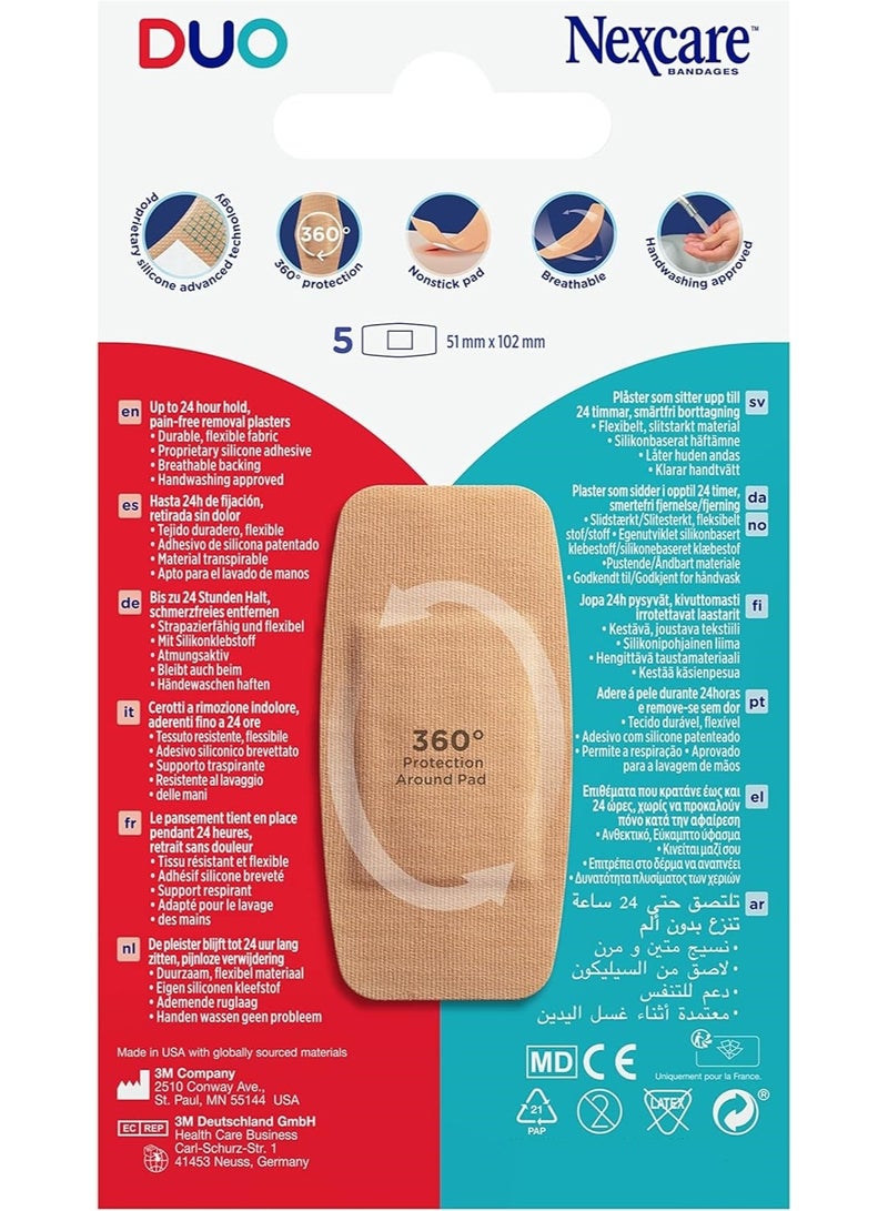3M Nexcare Duo Maxi Bandages 51MM X 102MM 5Pcs - Image 3
