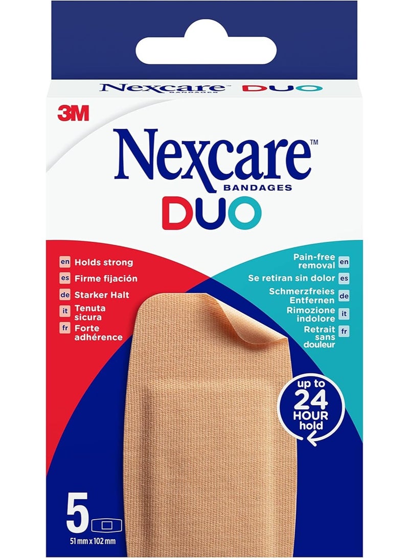 3M Nexcare Duo Maxi Bandages 51MM X 102MM 5Pcs - Image 1