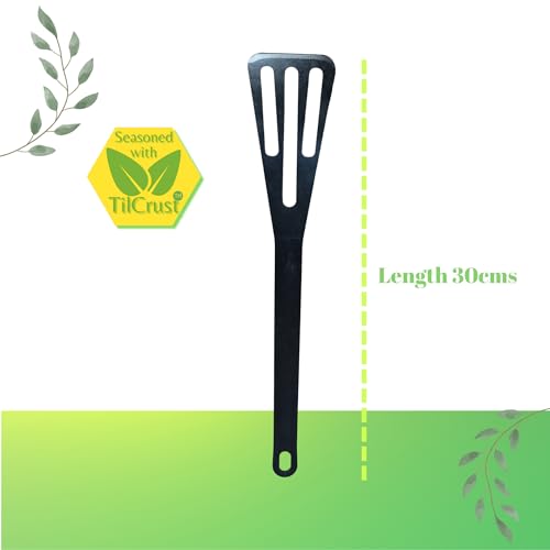 Trilonium Iron Dosa Roti Karandi Turner Spatula (Seasoned not Coated) (30 cms | Pack of 2) - Image 2