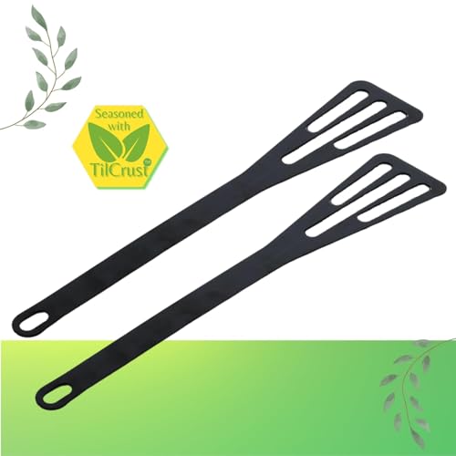 Trilonium Iron Dosa Roti Karandi Turner Spatula (Seasoned not Coated) (30 cms | Pack of 2) - Image 4