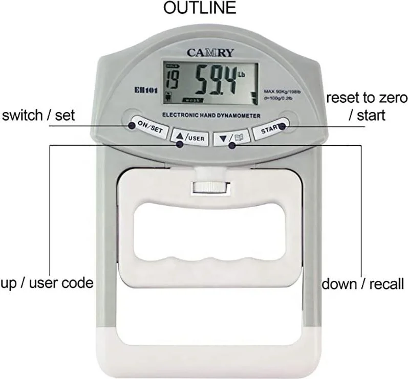 Valkyrie Digital Memory Wrist Strength Meter Muscle Hand Dynamometer Hand Grip Strength Measurement Device