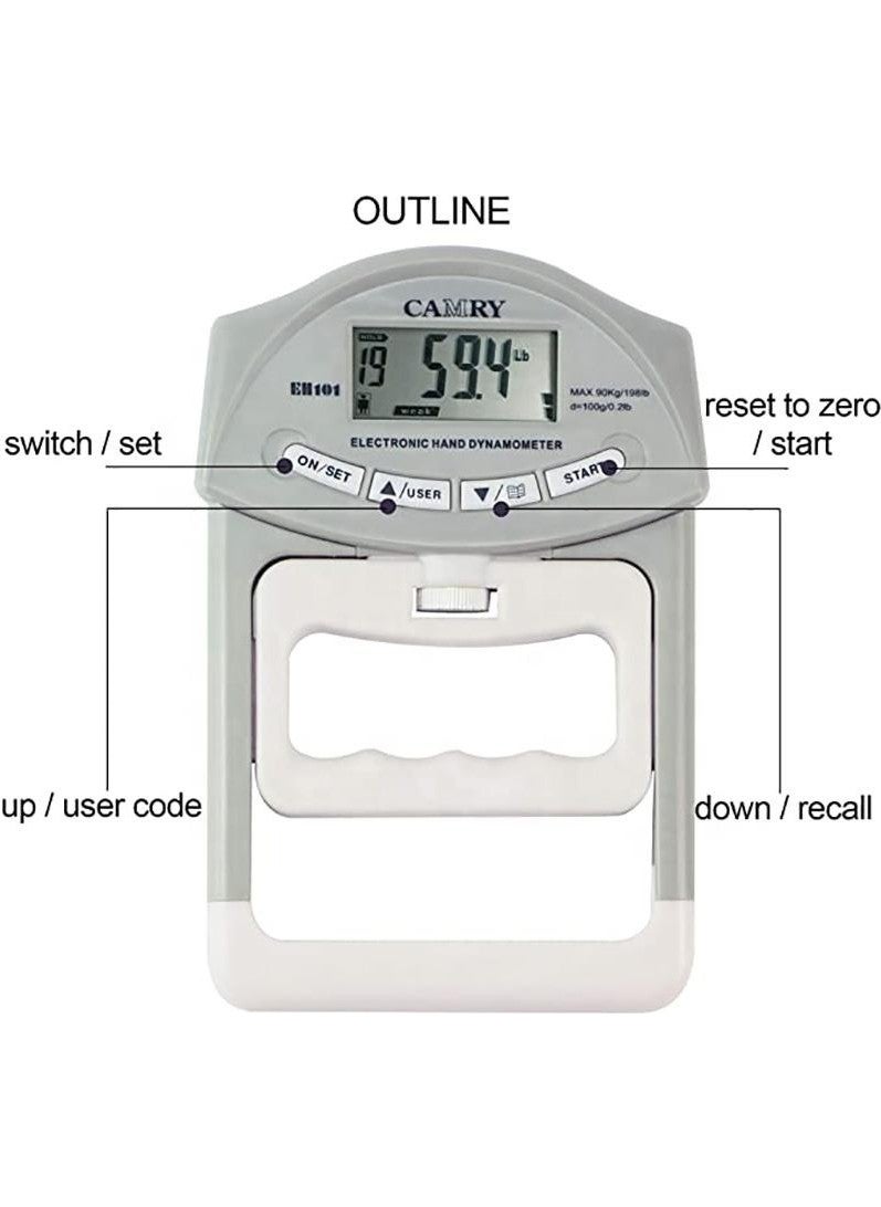Valkyrie - Digital Memory Wrist Strength Meter Muscle Hand Dynamometer Hand Grip Strength Measurement Device - Image 1