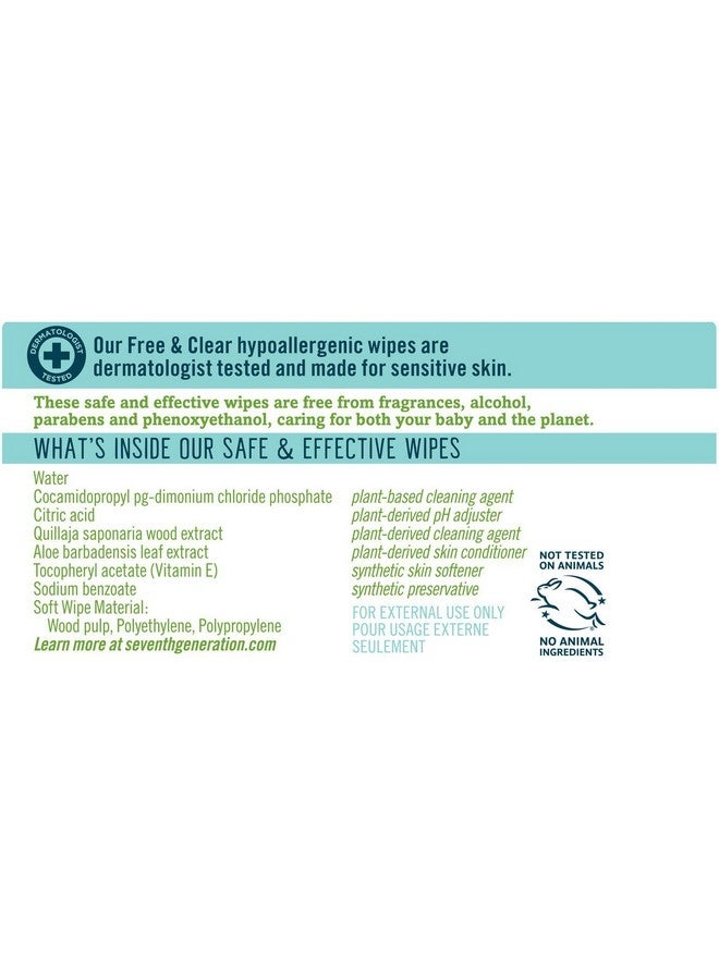 SEVENTH GENERATION Free & Clear Travel Baby Wipes 30Ct, 30 CT - Image 2