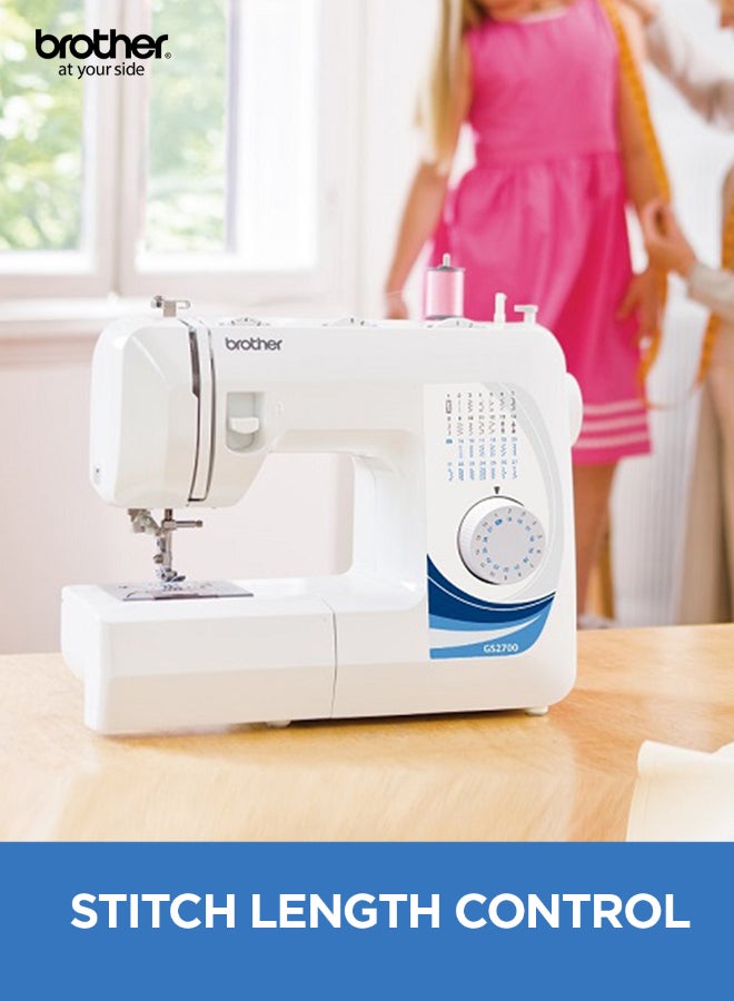 brother Traditional Metal Chassis Electric Sewing Machines Featuring 27 Built-In Stitch Selections For Convenient And Versatile Sewing | This Sewing Machine Features A Built-In Needle Threader And Quick Set Bobbin | 1-Step Buttonhole And | Made In Vietnam GS2700 White/Blue/Silver - Image 5