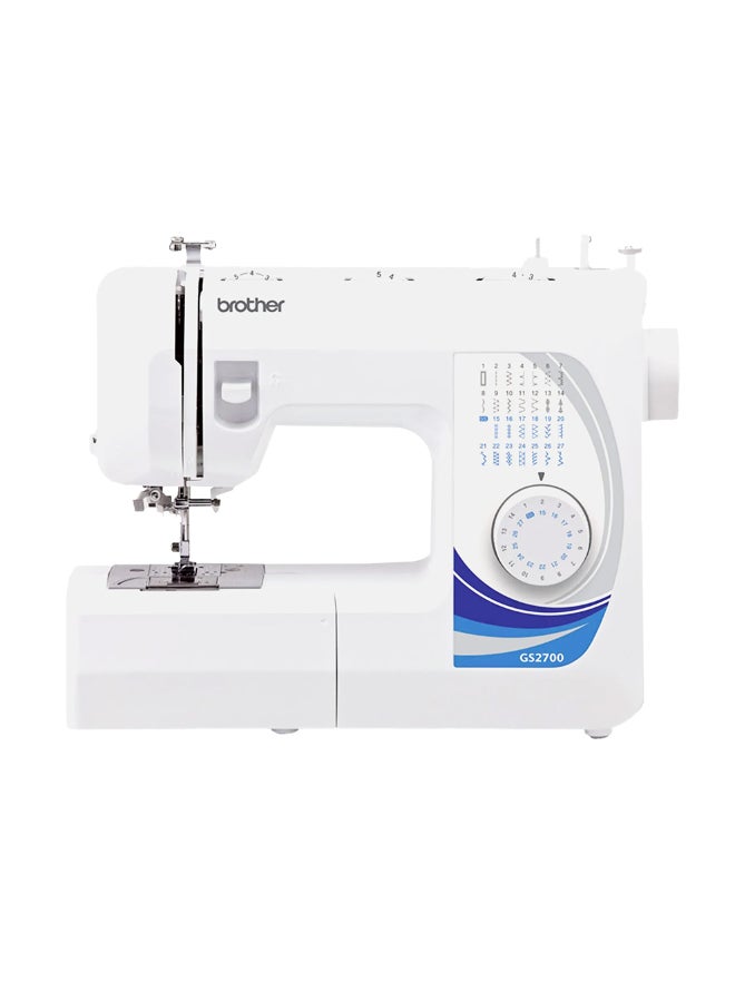 brother Traditional Metal Chassis Electric Sewing Machines Featuring 27 Built-In Stitch Selections For Convenient And Versatile Sewing | This Sewing Machine Features A Built-In Needle Threader And Quick Set Bobbin | 1-Step Buttonhole And | Made In Vietnam GS2700 White/Blue/Silver - Image 1