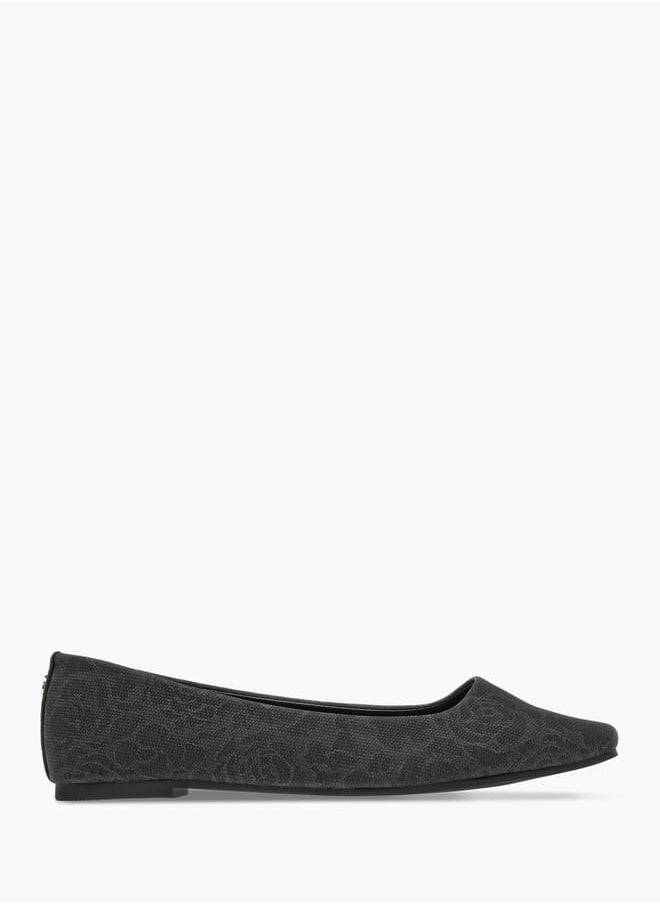 Flora Bella By Shoexpress Women Floral Textured Slip-On Ballerina Shoes  - Image 3