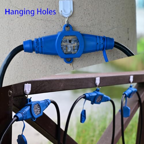 Erboelec 30 Feet Multi Outlet Extension Cord 12 Gauge,7 Nema 5-15R Evenly Spaced Outlets with Blue Indicators,Male Plug to Female Connector,Erboelec,ETL Listed - Image 4