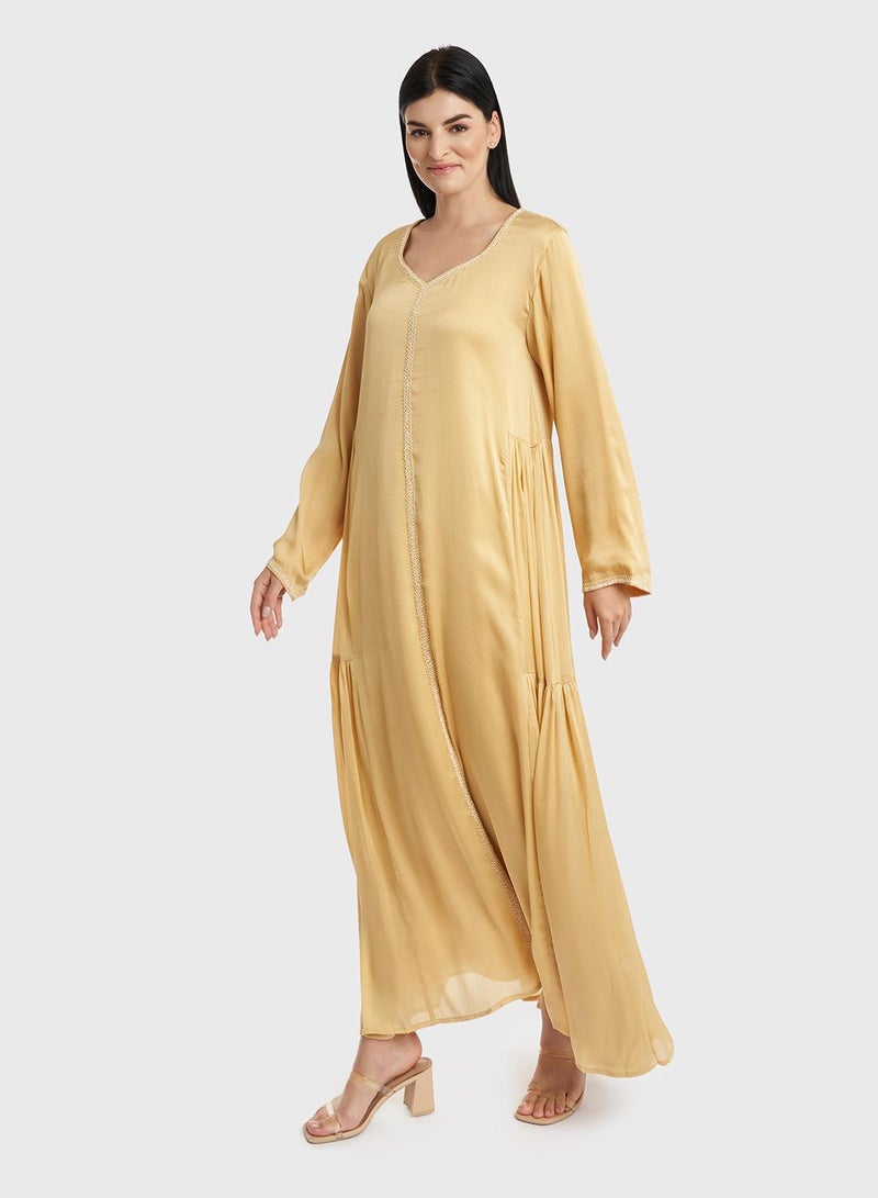 KASHKHA Kuwaiti Cut Jalabiya With Pearls Details - Image 3