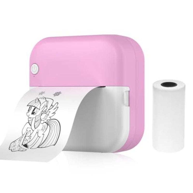 Pocket Printer 57mm Inkless for Stickers Dual-Connection, ABS Body, 800mAh, 30mm Roll, Self-Adhesive, Smudge-Proof, Blue - Image 1