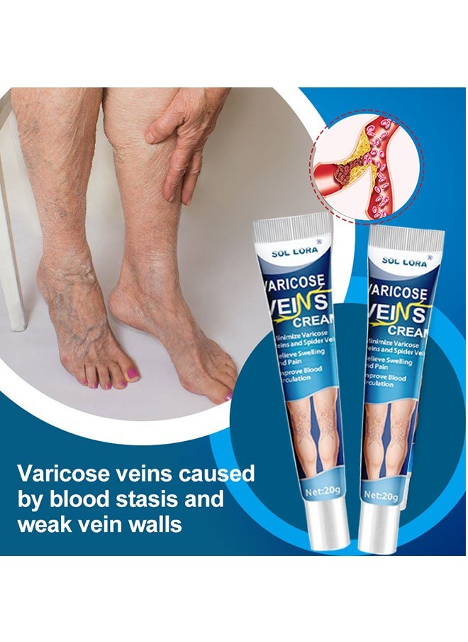 SOL LORA - Varicose Vein Cream, Improves Blood Circulation, Reduces Spider Veins And Heaviness, Improve Blood Circulation, Tired And Heavy Legs, 20G - Image 1