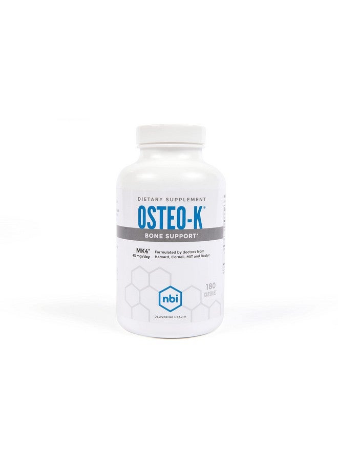 إن بي آي مكمل دعم العظام NBI Osteo-K | فيتامين د وفيتامين ك مع مكمل سترات الكالسيوم | 45 مجم من فيتامين ك2 (MK4) لصحة العظام ووظيفتها | 180 كبسولة نباتية - Image 1
